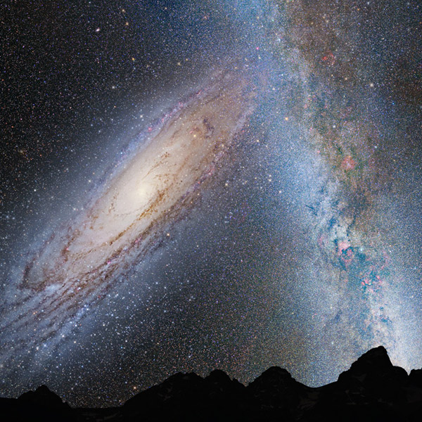 Вселенная,космос,Млечный Путь,Андромеда, Андромеда и Млечный Путь: слияние двух гигантов